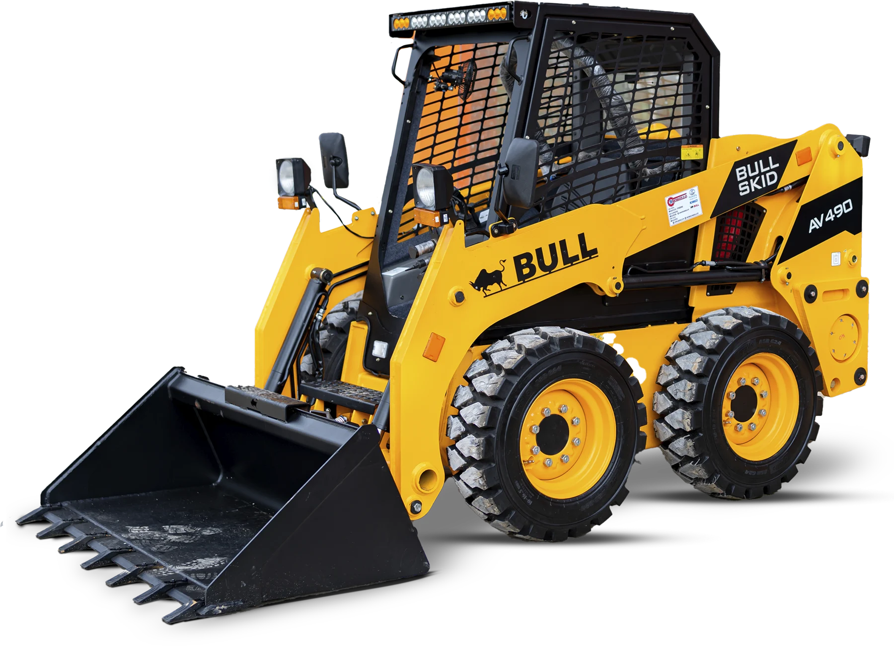 Minicargador BULL AV490 — vista general